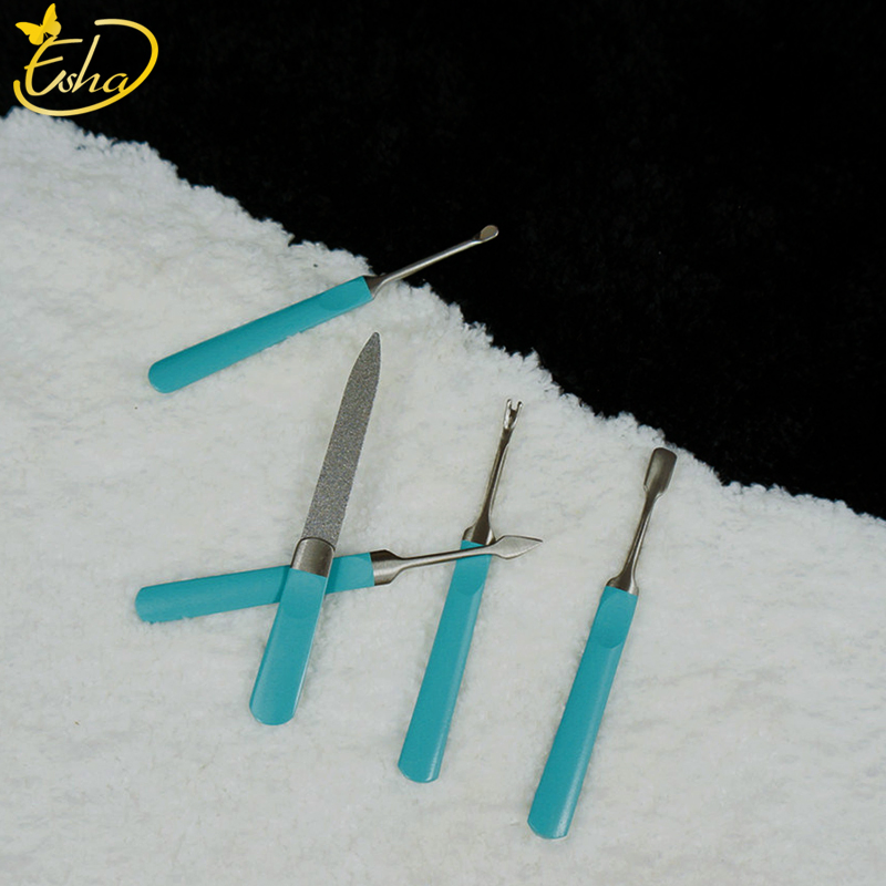 5PCS Nail Art Supplies Cuticle Pusher Kit Skin Callus Remover Manicure and Pedicure Care Products Tool Set