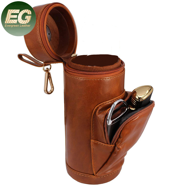 Ea336 Portable with Cutter Storage Luxury Accessory Humidor Box Leather Holder Logo Bag Travel Cigar Case