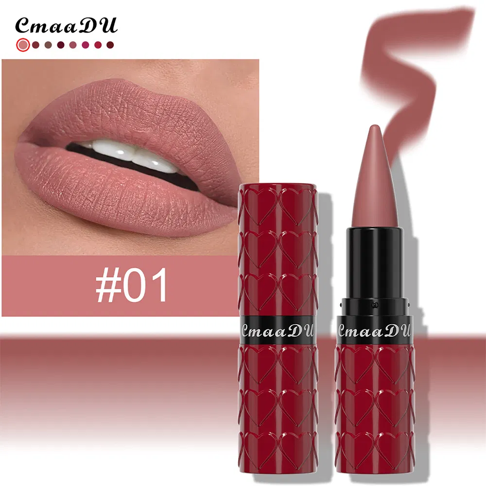 Cmaadu Vibrant 8-Color Heart-Shaped Lipstick Set for All Skin Tones