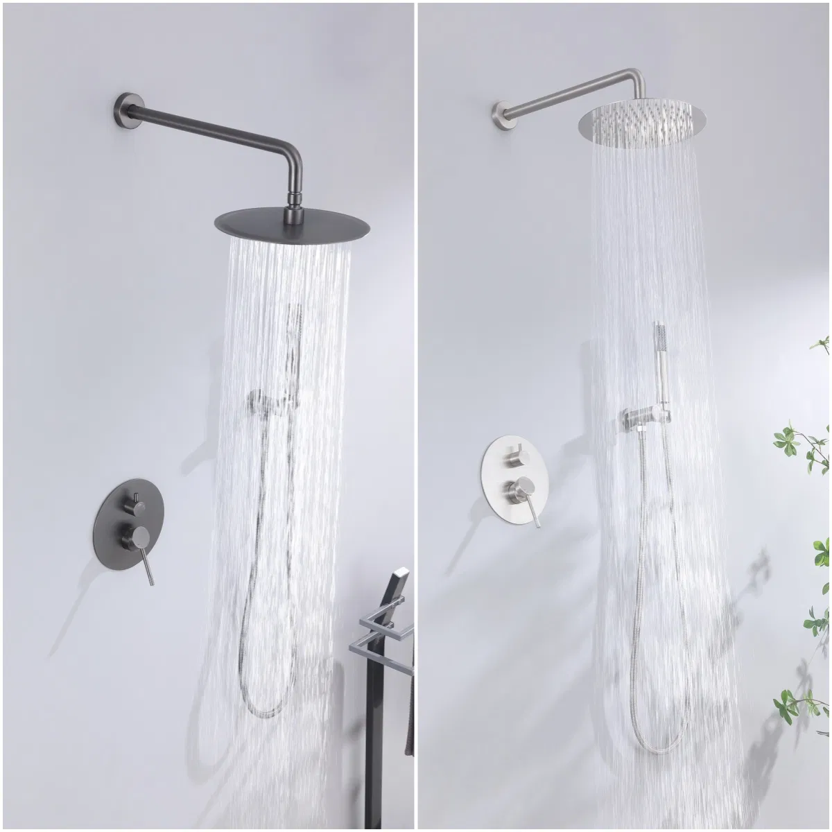 Душевая система с дождевой лейкой, хром