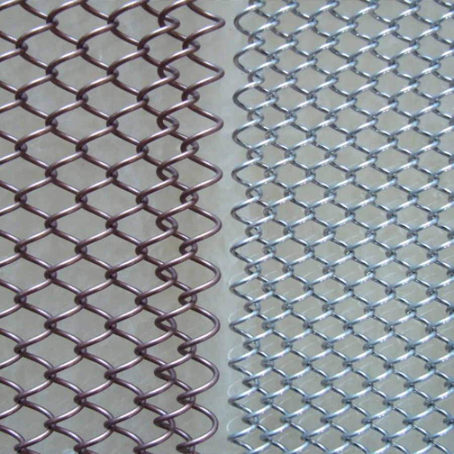Decorative Brass Metal Coil Mesh Curtain - for Hotel Lobby Ceiling Decoration & Restaurant Partition Design