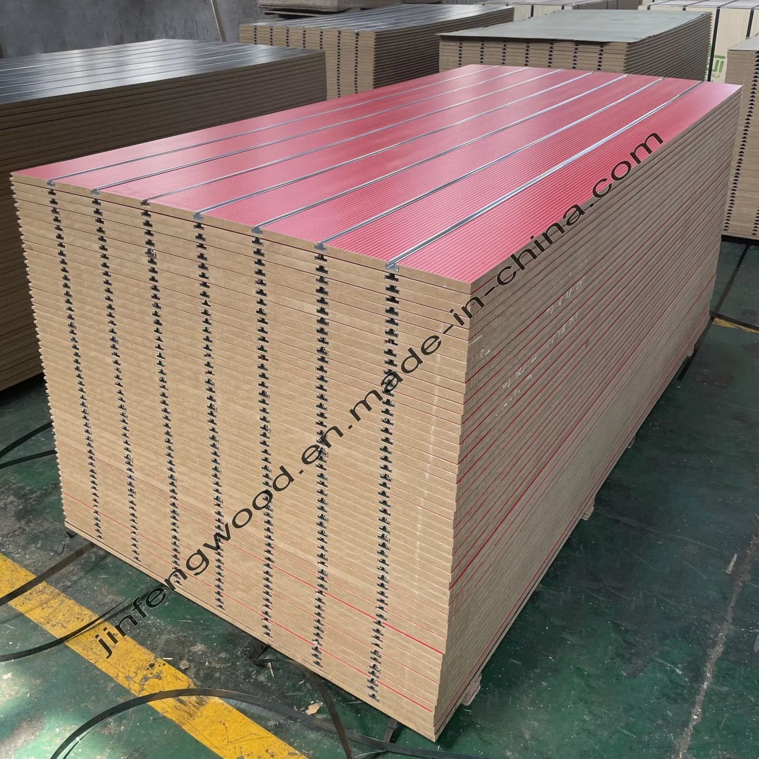 One Side Red Color Slotted Board Slat-Wall Display