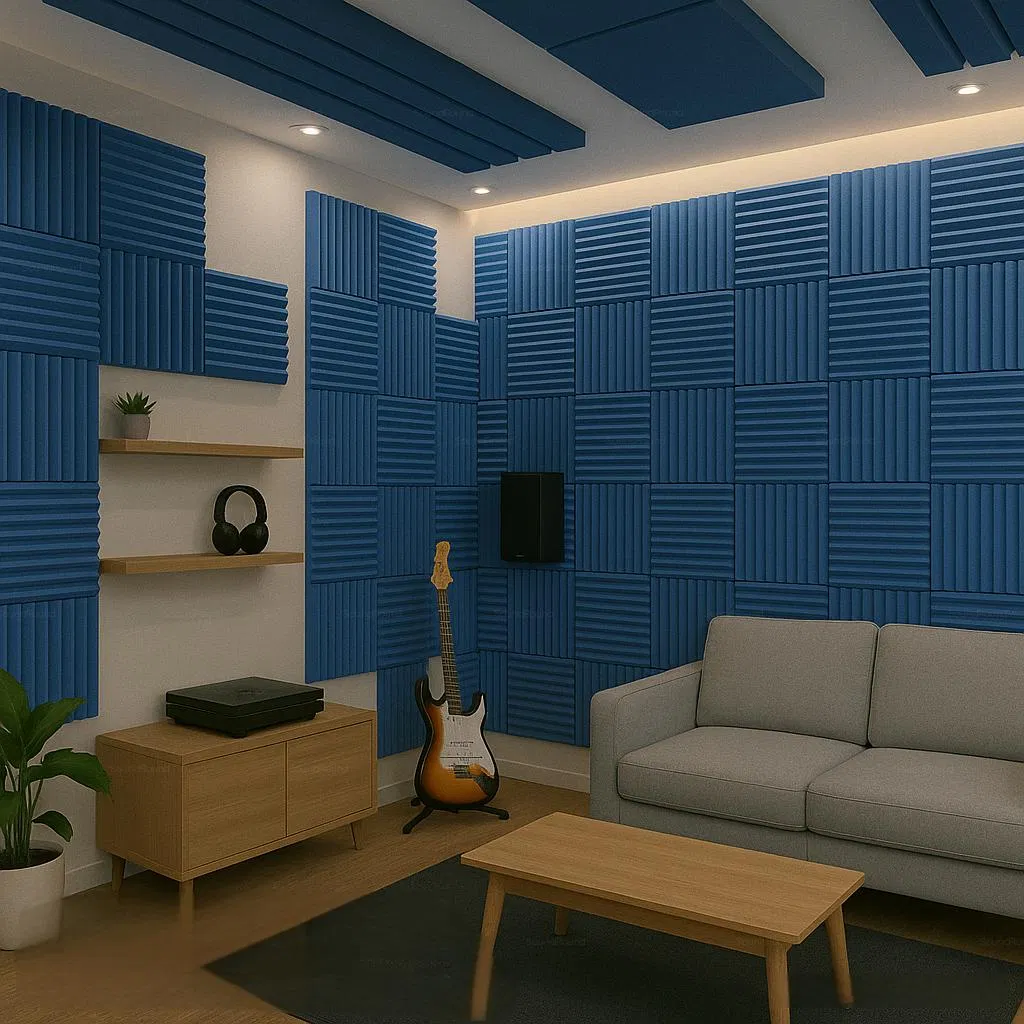 High Density and Fire Resistant Pyramid Acoustic Panels for Wall and Ceiling