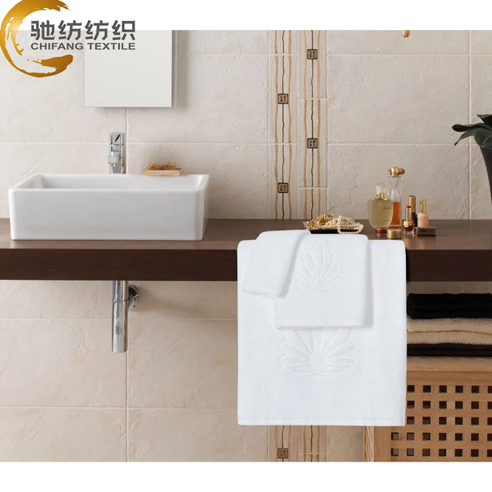 Low MOQ Custom White Terry Cotton Luxury Hotel Towels with Brand Logo