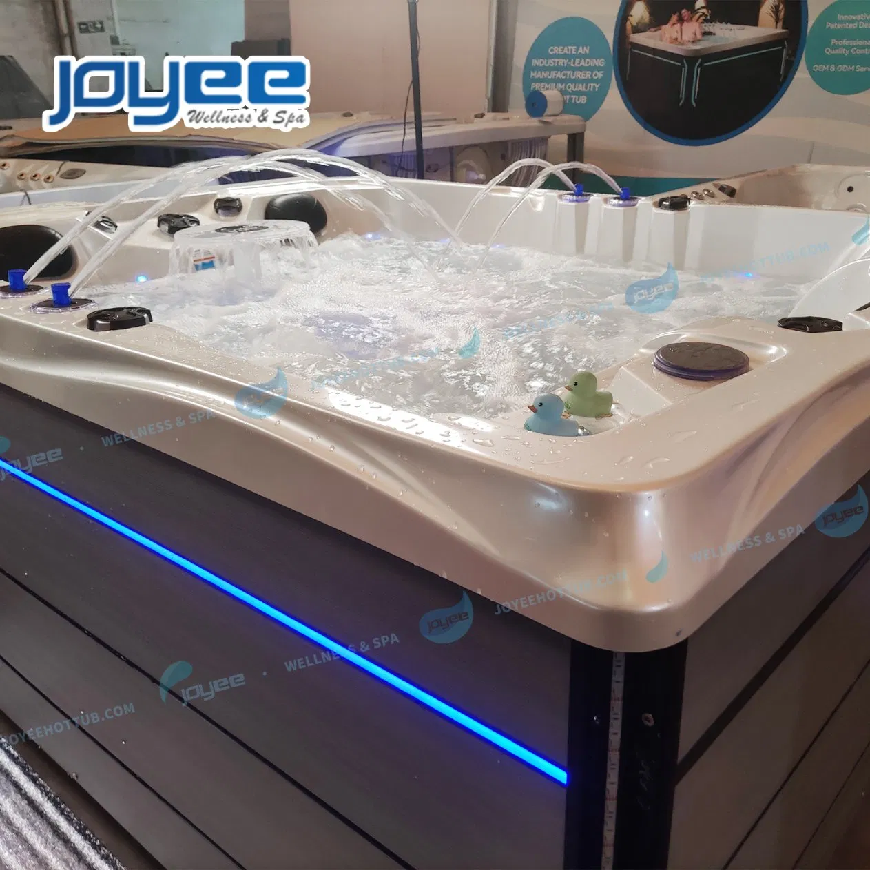 Joyee Jacuzzis Outdoor 3 Persons Hot Tub Luxury Waterfall Mini Pool