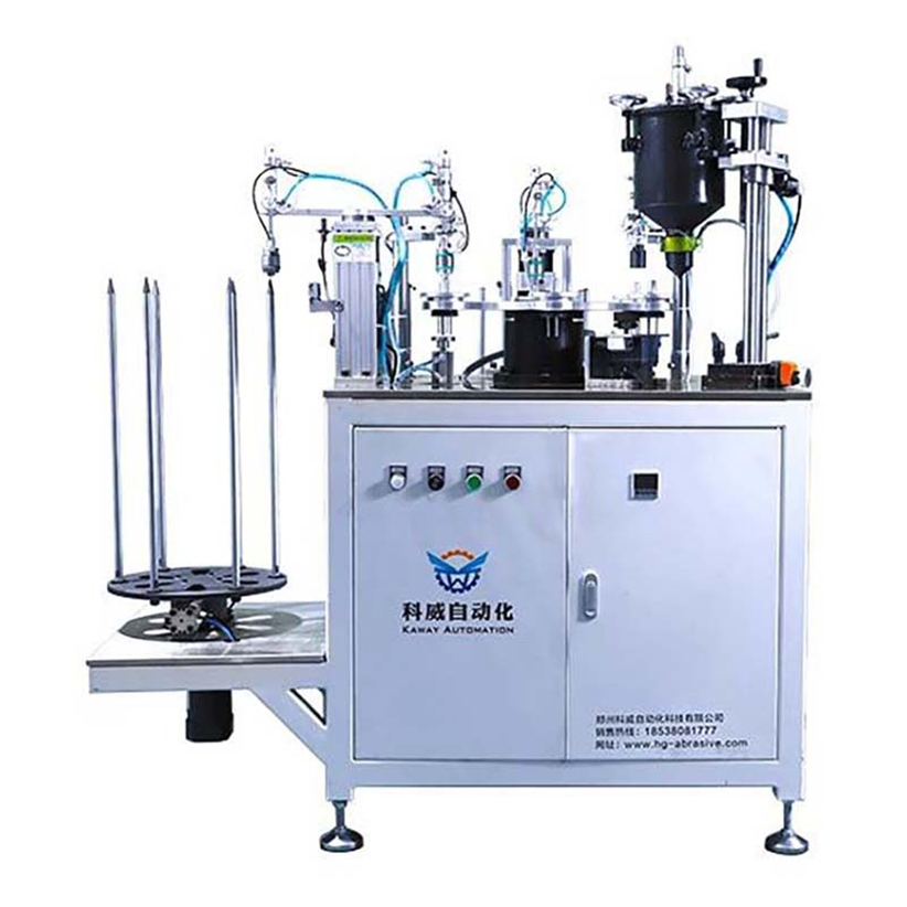 Автоматическая машина для нанесения абразивного клея на лепестковые диски