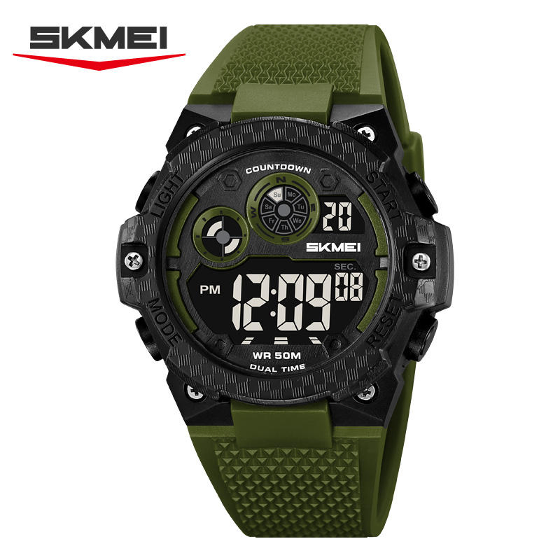 Skmei 50m Waterproof Outdoor Digital Sport Watch with Alarm Chime Stop Watch