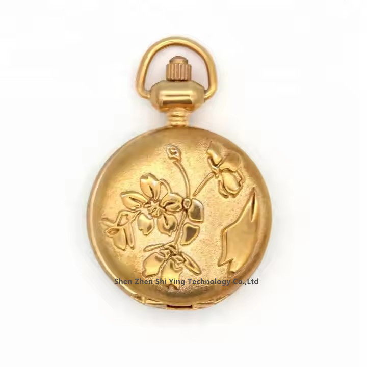 Women's Gift Fashion Necklace Retro Vintage Antique Jewelry Gold Small Pocket Watch