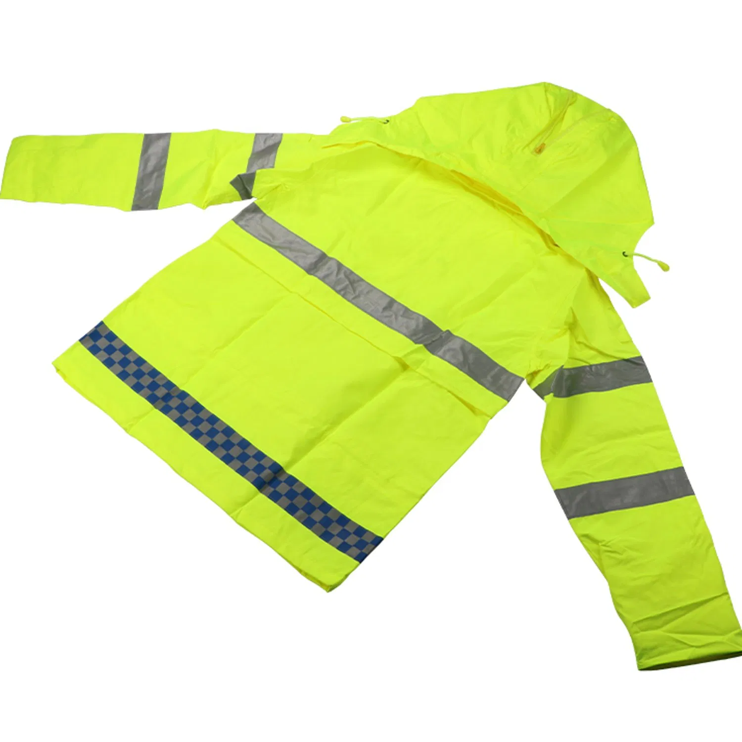 Waterproof High Visibility Reflective Stripe Raincoat 300d Oxford Fabric