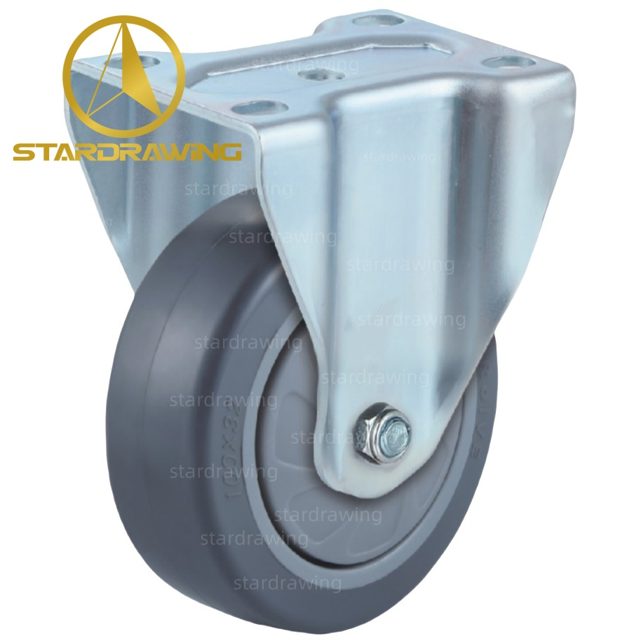 Stardrawing 75/100/125mm 3/4/5inch Plate PU Wheel Casters with Dust Cover
