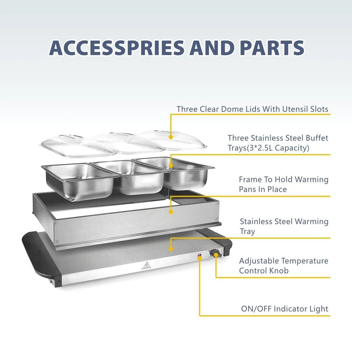 1.5L*3 Stainless Steel Buffet Warmer