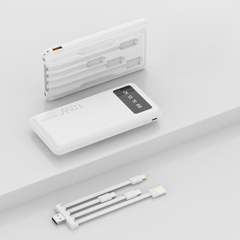 3 in 1 Detachable Cable 10000mAh Power Bank with Display