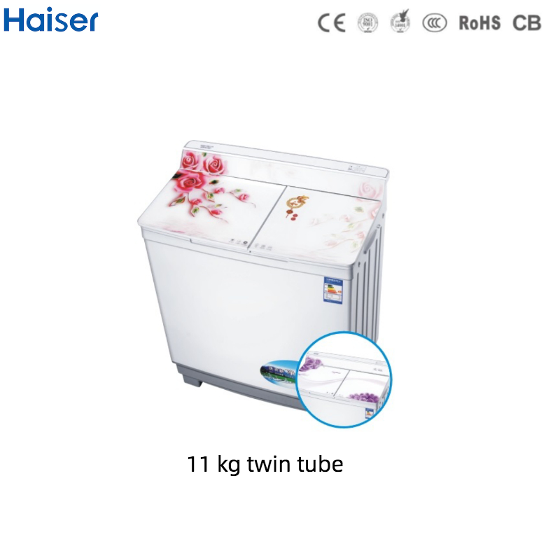 Hidden Control Panel Design Twin Tube Washing Machine with 11 Kg Capacity