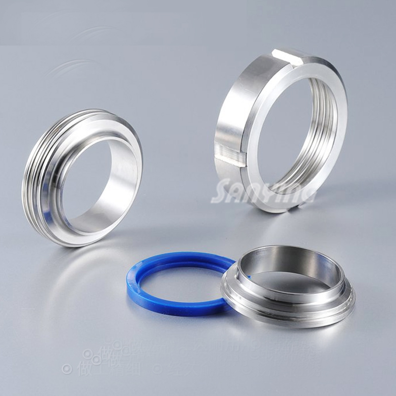 Food Grade DIN SMS 3A SS304 316 Sanitary Pipe Fittings Swivel Joint Stainless Steel Union Fittings for Food Dairy