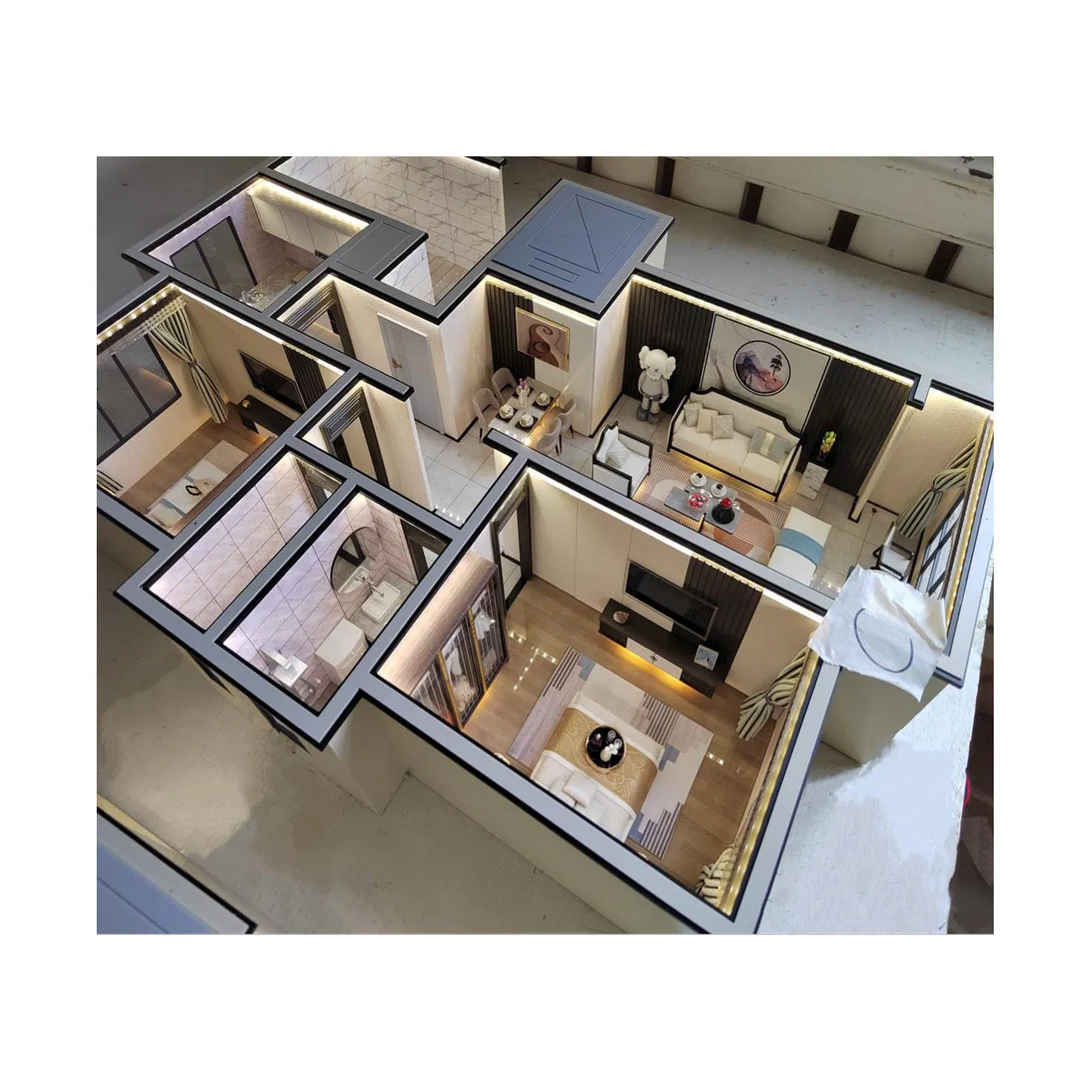 Professional Custom Modern Residential Interior Space Miniature Scale Model