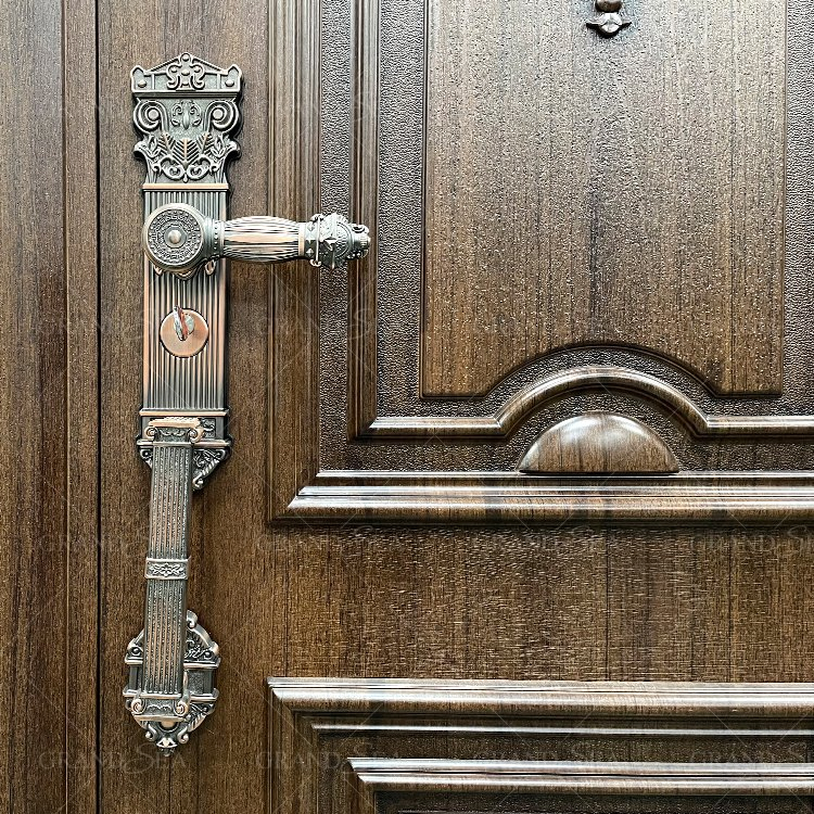 Us Villa Main Exterior Door for House Simple Design Wooden Door with Sidelights Modern Solid Wood Pivot Entry Doors