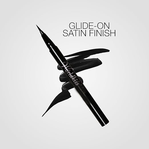 Liquid Eye Liner, Stay All Day Makeup with Fine Brush Tip Lasting Satin Finish, Smudge-Proof & Transfer-Resistant