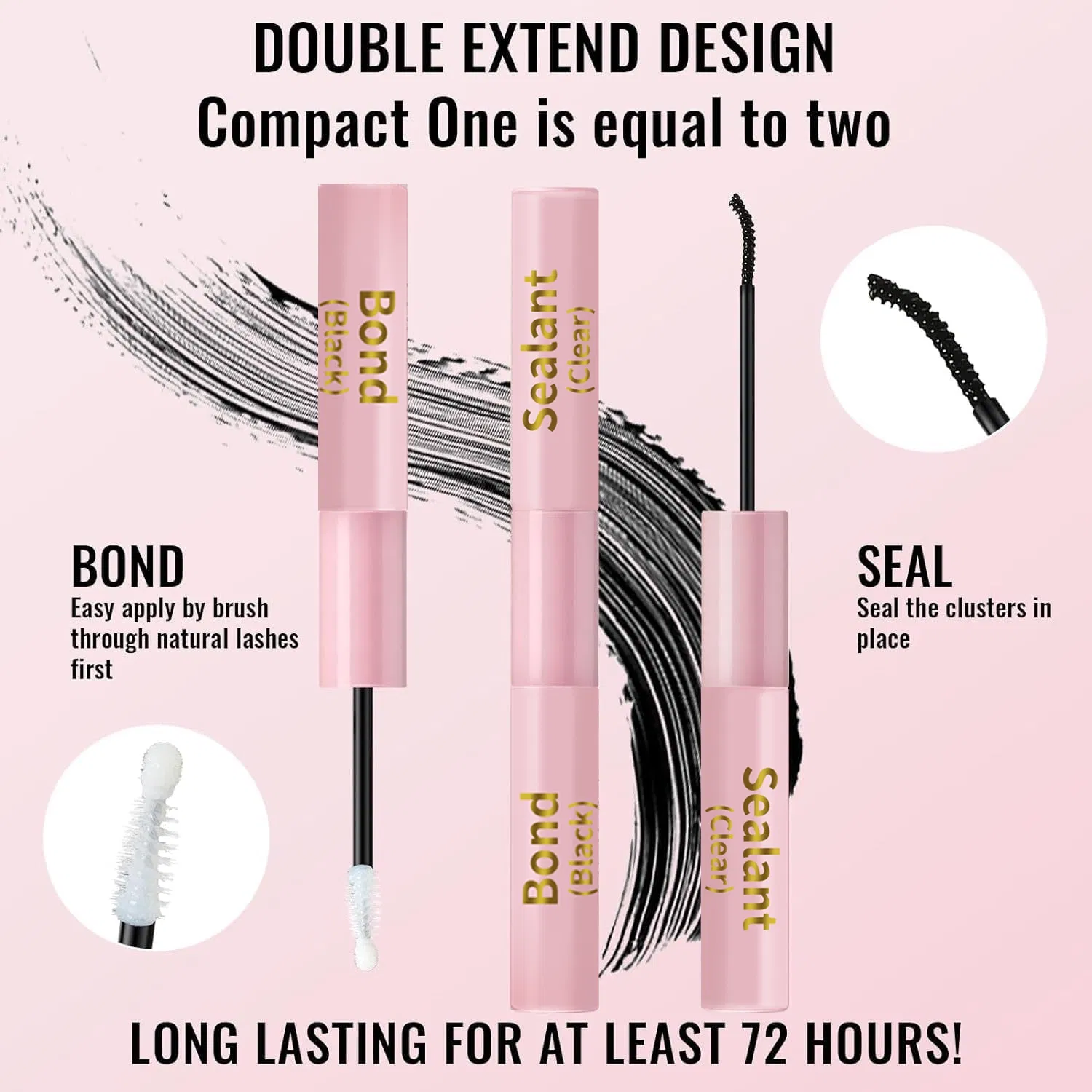 Professional Eyelash Extension Glue with Clear 2-in-1 Sealant