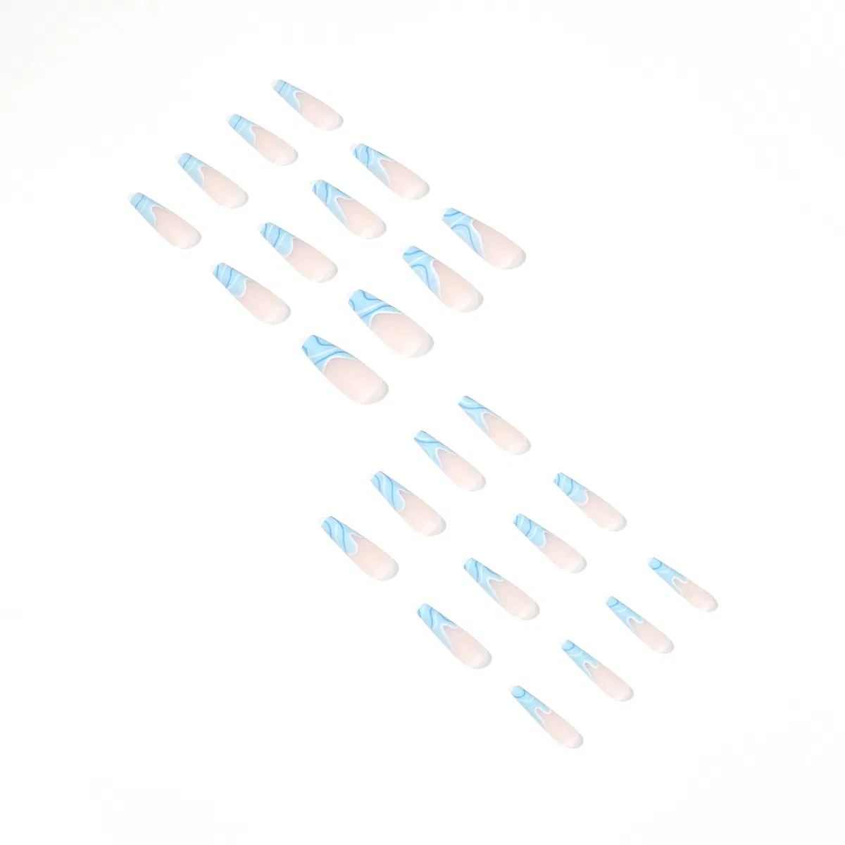24PCS Naixi Custom French Rhinestones Gel Nails Diamond Press on Nails