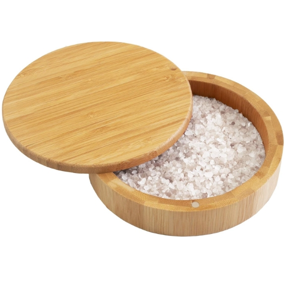 Bamboo Cocktail Margarita Salt Rimmer Barkeeper's Salt Box with Magnetic Swivel Lid