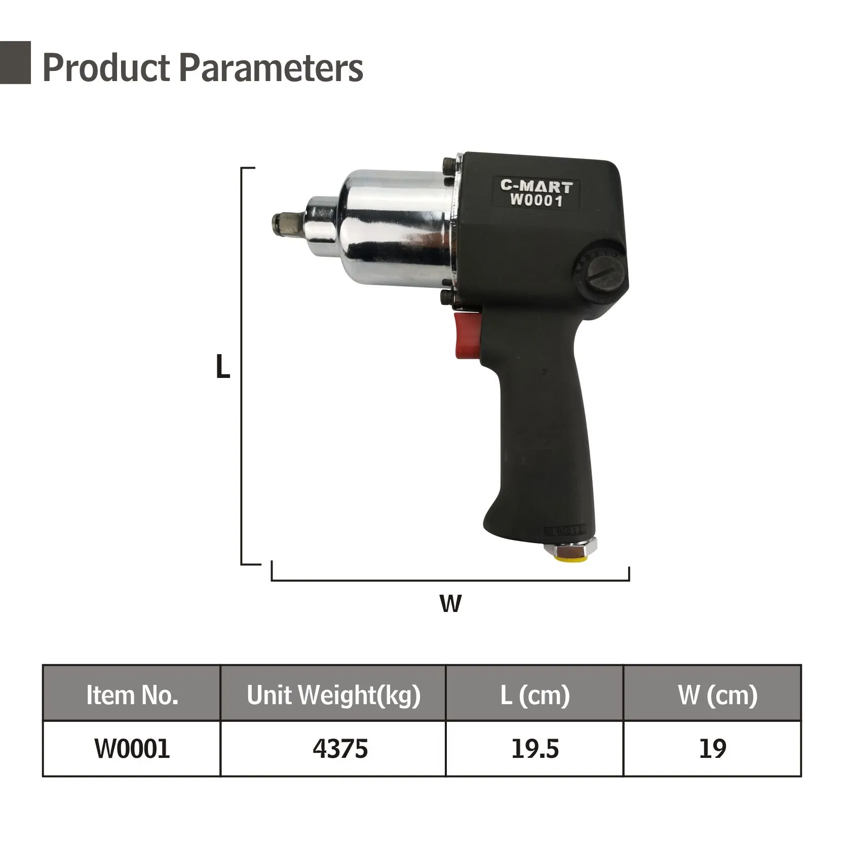 1/2dr. Pneumatic Socket Wrench