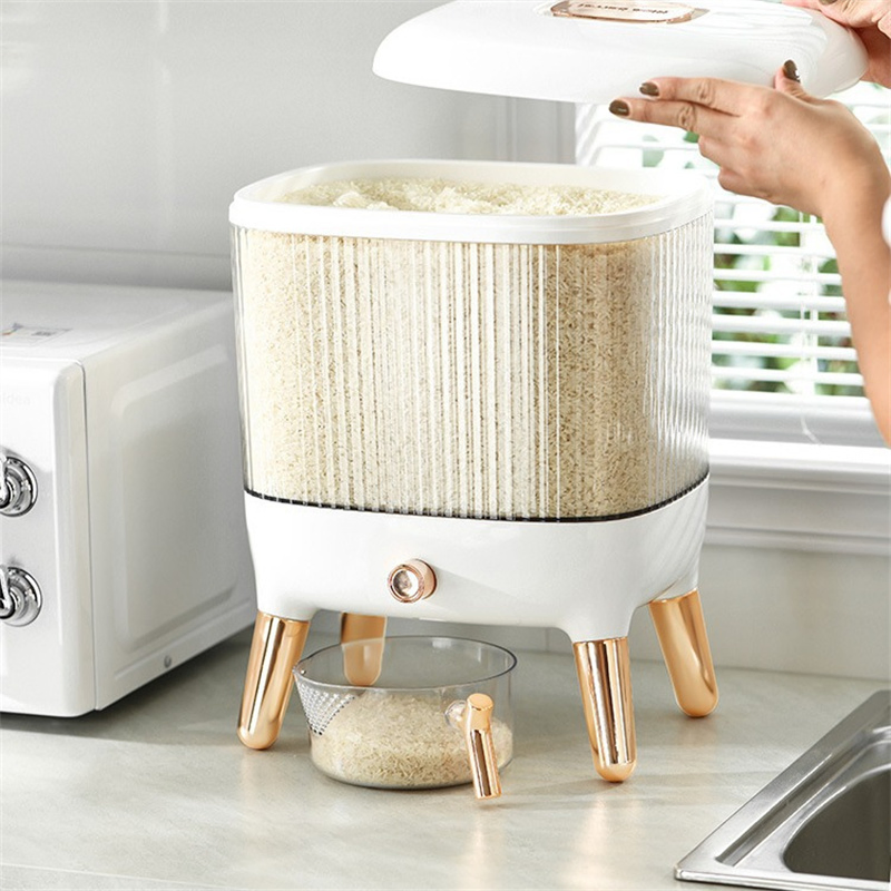 Fashion Press Rice Bucket Plastic Grain Storage Bucket Food Storage Box