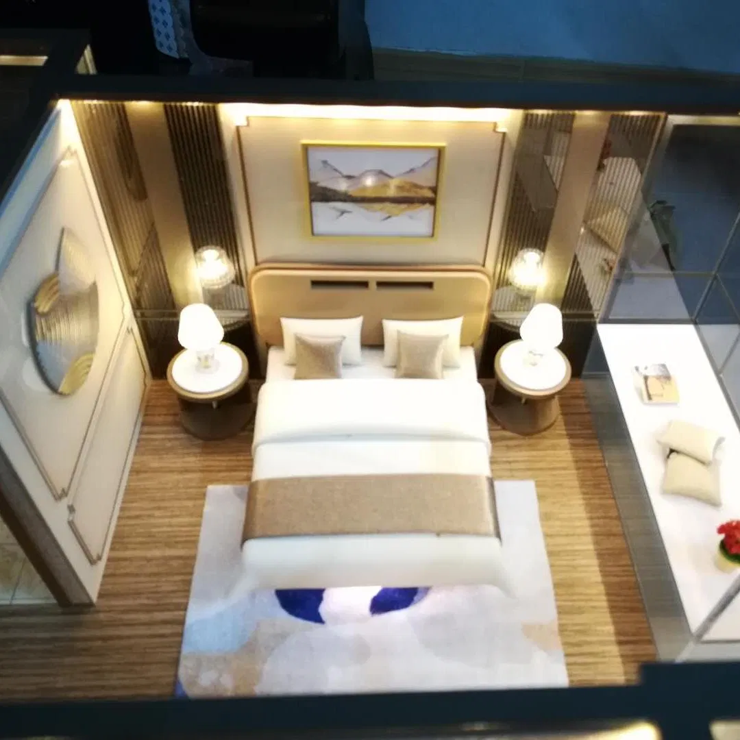 3D Residential Interior Open Living Room and Kitchen Integrated Space Layout Miniature Model