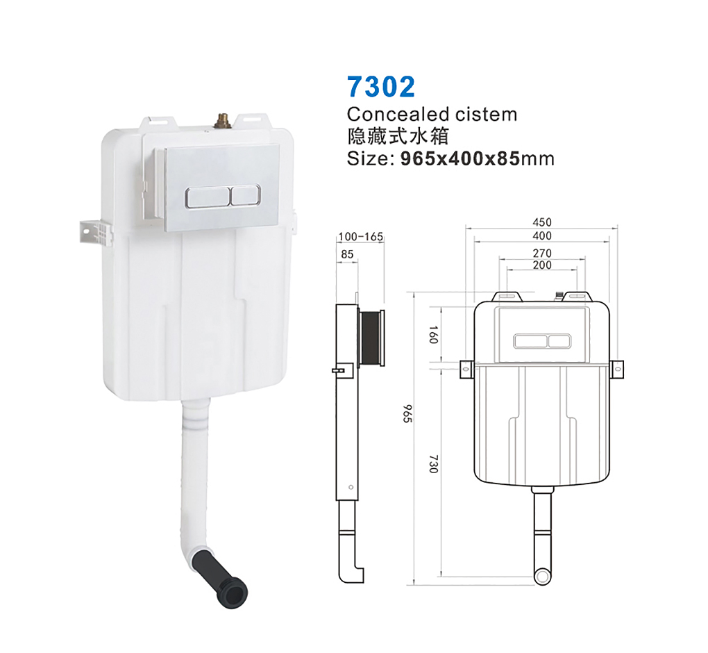 Water Tank Hidden Water Saving Plastic Flush Concealed Cistern