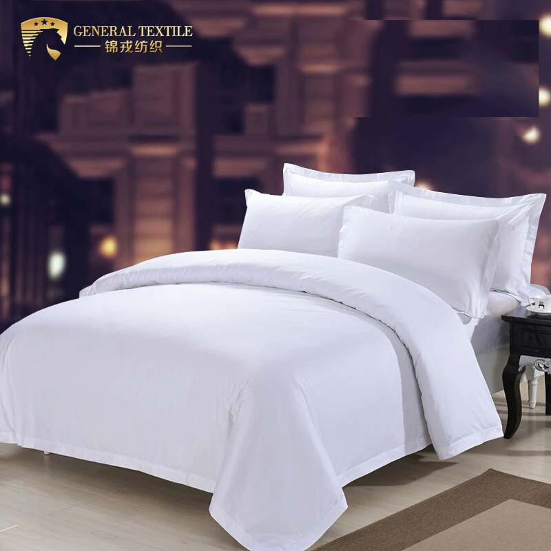 Factory White Cotton Bed Sheets Bed Linen Queen Size for Hotel