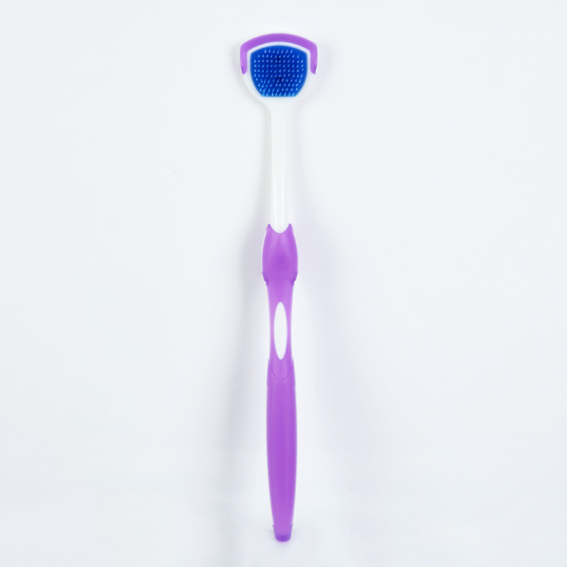 Dental Clean Oral Hygiene Care Soft Tongue Cleaning Brush Colored Rubber Tongue Scraper