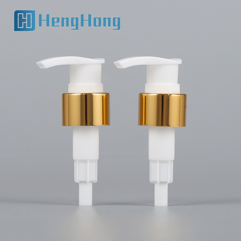 24 28/410 Shiny Gold Aluminum Metal Dispenser Lotion Pump Press Pump for Plastic Bottles
