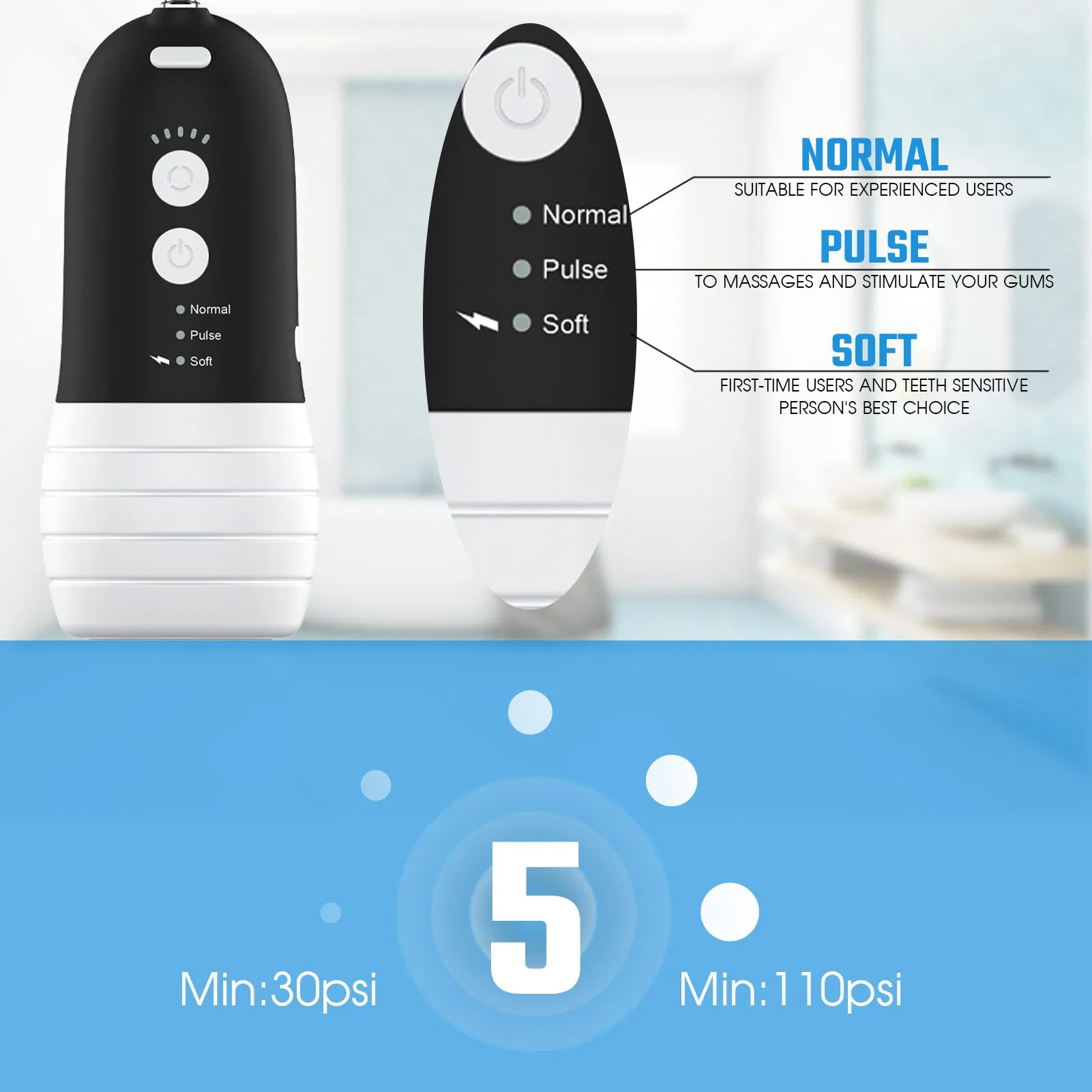 Private Care Teeth Oral Dental Water Flosser with FDA Certification