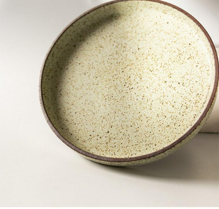 Scratch Resistant Ceramic Plates High Edge Microwave Safe Modern Dinner Sets