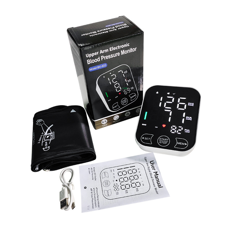 Spanish Voice LED Display Screen Blood Pressure Monitor Home Voice Broadcast Back