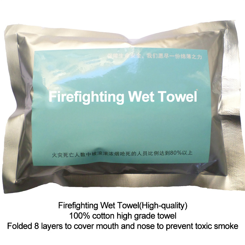 Escape Wet Towel, 100% Cotton Material, Tear & Use Quick-Open, Hospital & Mall Professional Fire Equipment