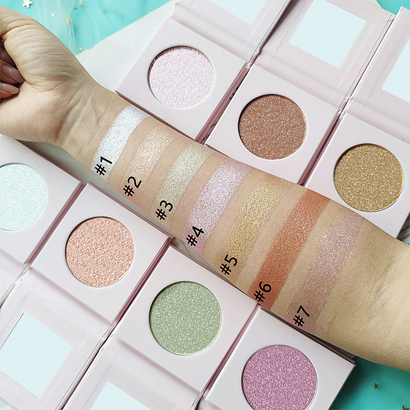 Custom Logo Private Label Vegan Makeup Shimmer Body Pressed Highlighter Makeup