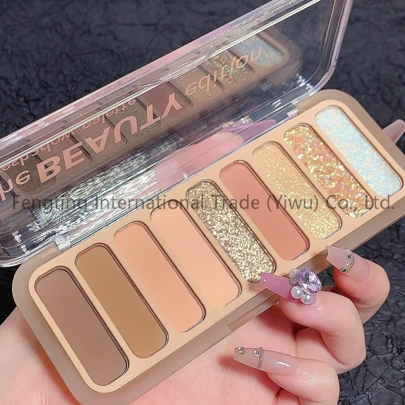 Custom Logo 9-Color Eye Shadow Makeup Tray Private Label Pearl Flash Matte Delicate Trays New Year Gift Sets
