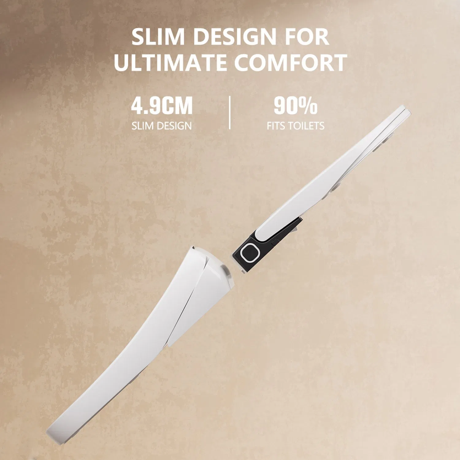 V Shape Smart Toilet Lid Auto Spray Heated Electric Bidet Cover with Remote Ultra Slim Smart Toilet Seat