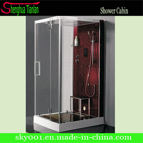 Suquare Wooden Seat Bathroom Massage Steam Shower Cabin (TL-8809)