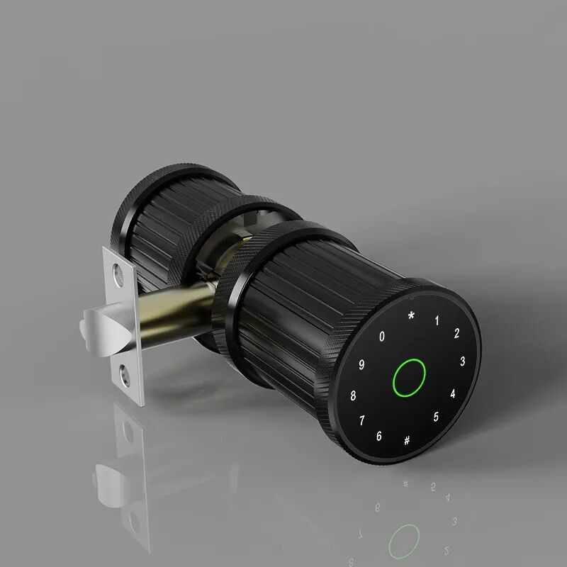 Newest Smart Small Matte Black Cylinder Finger Print Interior Door Knob Lock for Room Brand New Knob Smart Door Lock