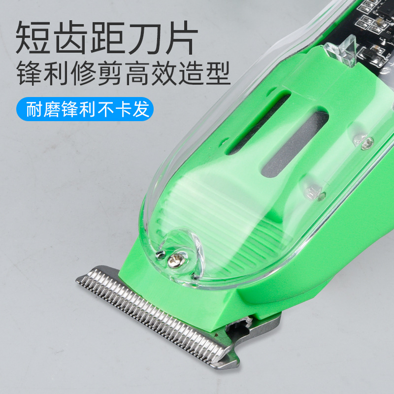 Transparent Electric Men's Beard Trimmer Cordless Hair Clipper Adjustable Limiting Comb Household Electric Hair Trimmer Kit