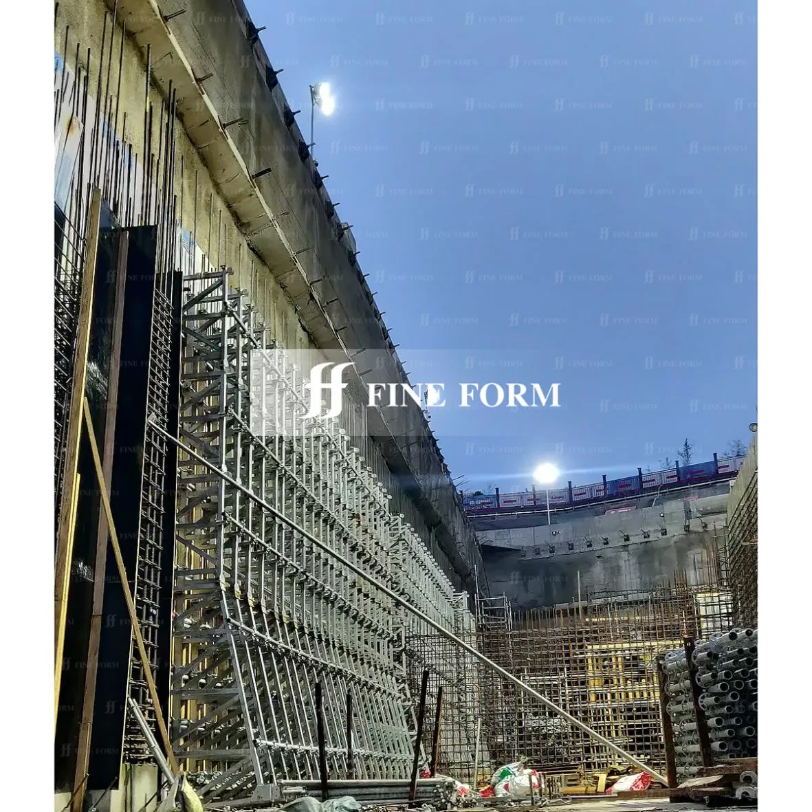 Steel Frame Single-Side Bracket Formwork System for Basement Subway Retaining Wall Concrete Pouring in Construction