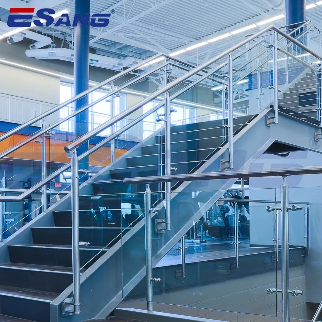 Esang Balcony Railing Frameless Tempered Glass Balustrade Stair Stainless Steel Railing