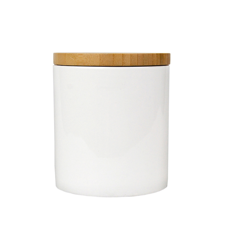 Wholesale Cylinder Ceramic Candle Jar with Lid