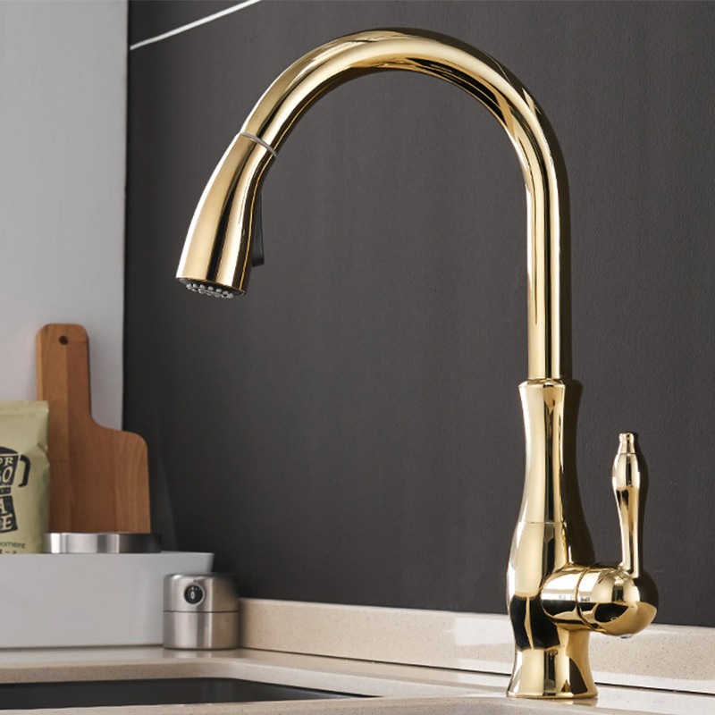 Kitchen Sink Faucets, Kitchen Faucets with Pull Down Sprayer Single Handle Single Hole Faucet for Farmhouse RV Utility Bar Laundry Sinks