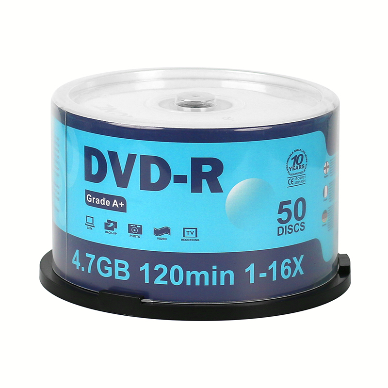 DVD-R диски 4.7ГБ, 50 шт. в упаковке