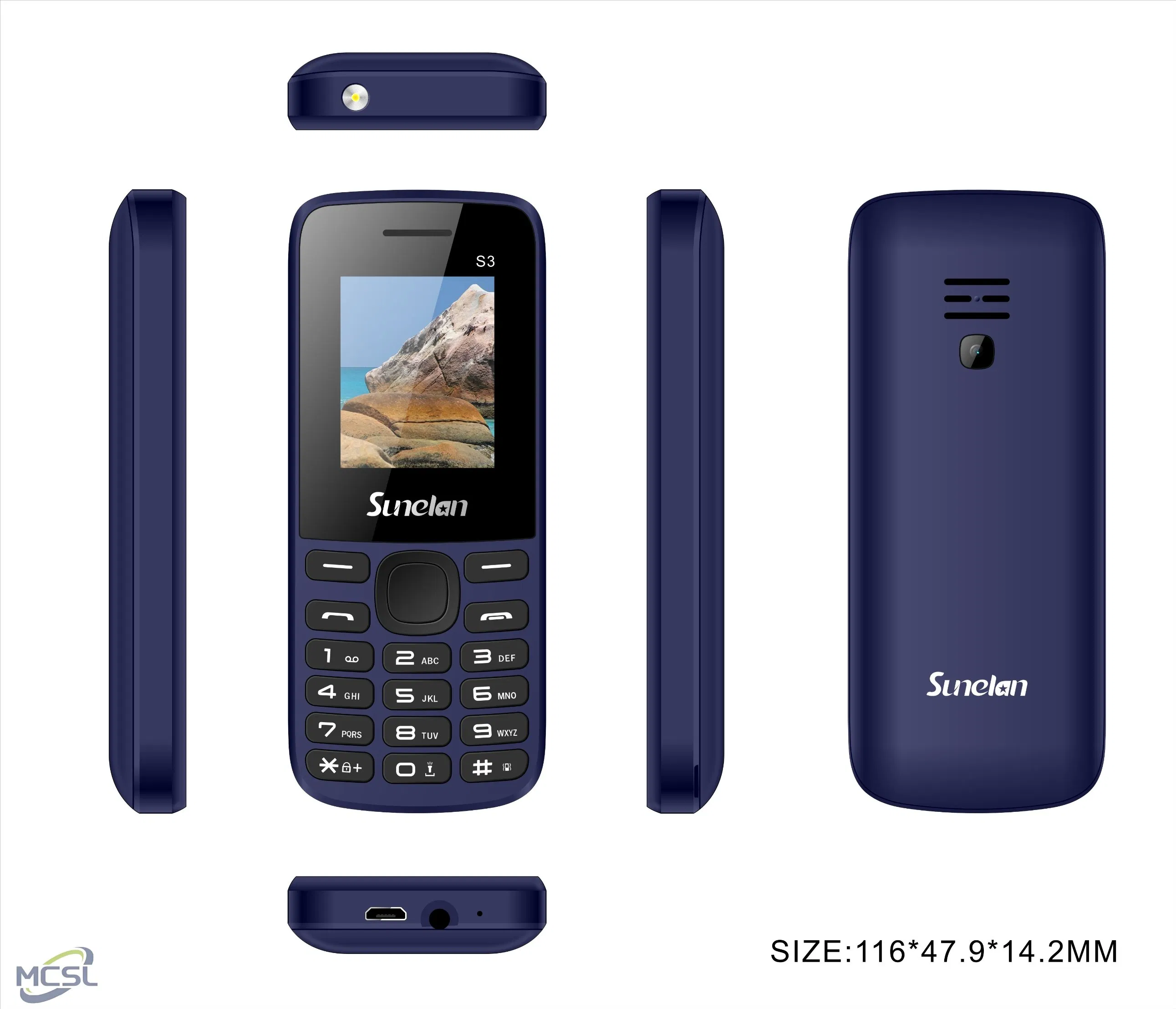 Кнопочный телефон Sunelan S3, 1.8 дюйма, Dual SIM