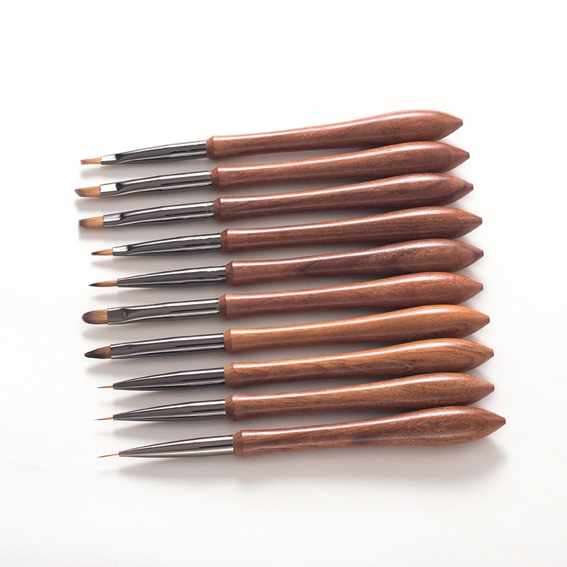 Guyo Wooden Handle 100% Kolinsky Nail Art Brush Set