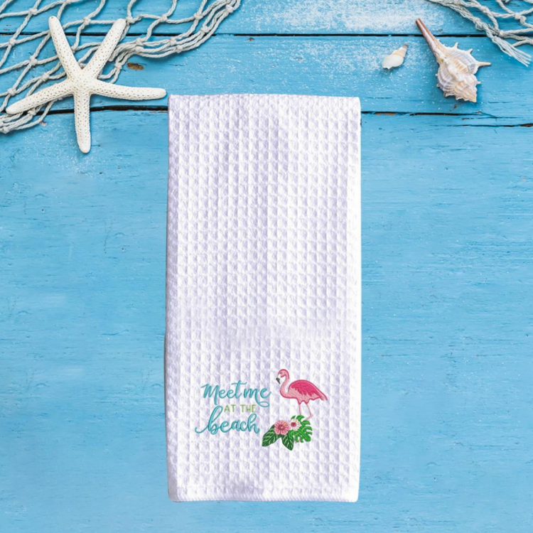 Custom Logo Tourist Souvenir Gift Waffle Kitchen Cotton Customize Print Tea Towels