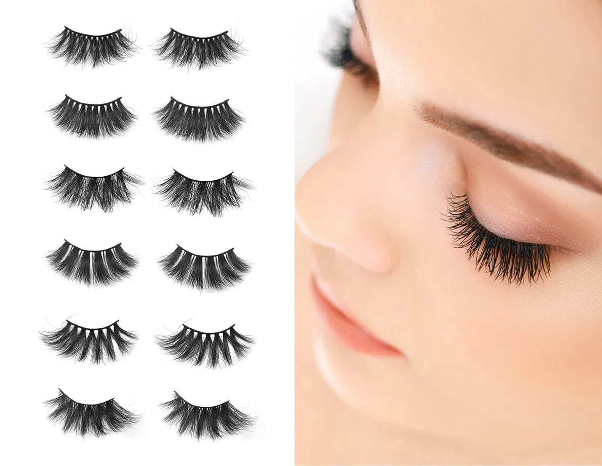 3D Faux Mink Lashes, Fake Eyelashes 3D False Eye Lashes with Customized Packaging Box